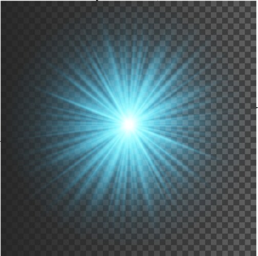 transparent glow light effect star burst vector image