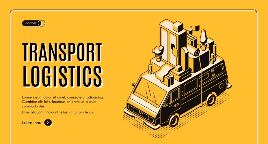 Transport logistics service web banner vector image