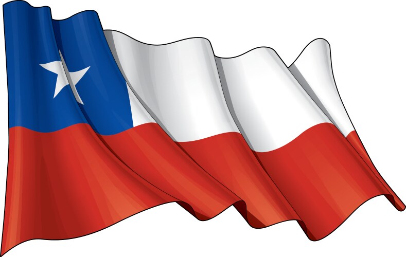 Chilean Flag Waving Vector Image