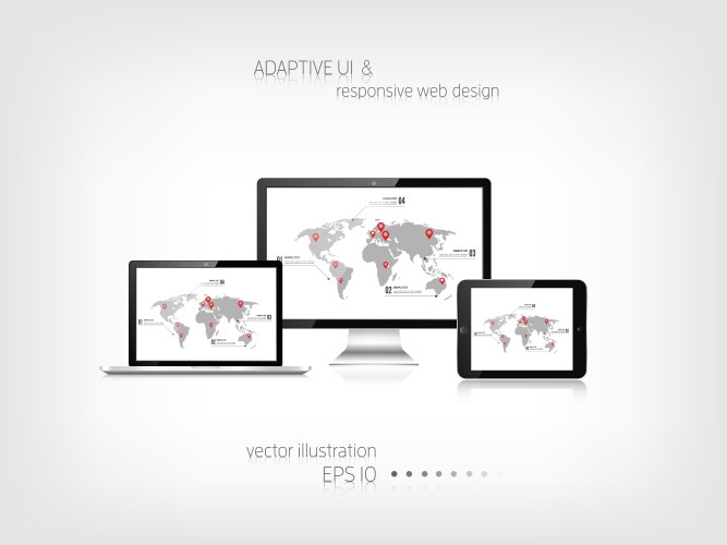 Responsive web design adaptive user interface vector image