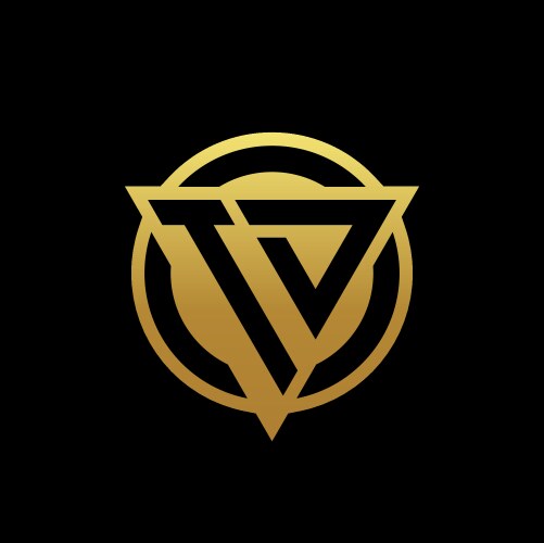 Gold monogram crown logo initial letter d Vector Image