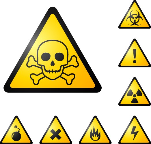 warning signs symbols vector image