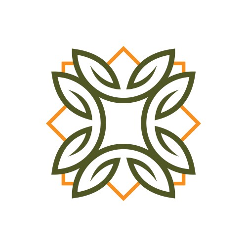 Floral pattern logo template design icon Vector Image