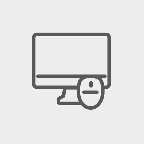 Monitor and computer mouse thin line icon vektorbild