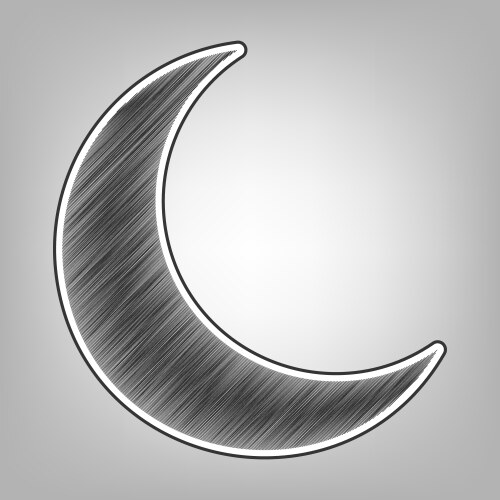 Moon sign pencil sketch Vector Image