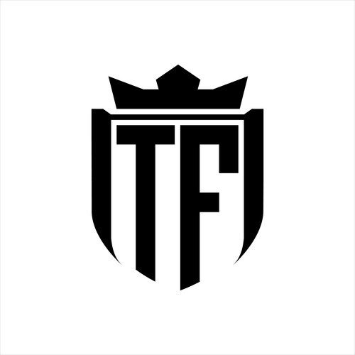 Tf logo with shield shape geeometric crown – Royalty-Free Vector ...