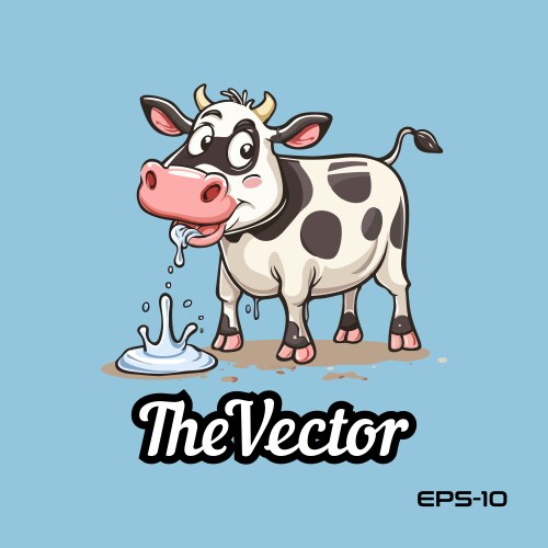Cute Cartoon Cow Mascot Vector Image