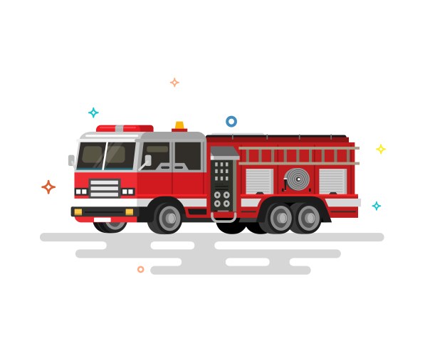 Fire truck template Royalty Free Vector Image - VectorStock