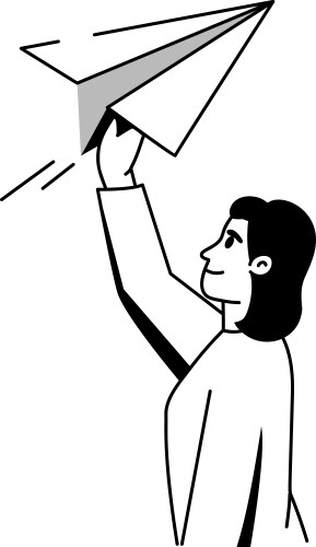 Hand-Drawn Paper Airplane Vector Image