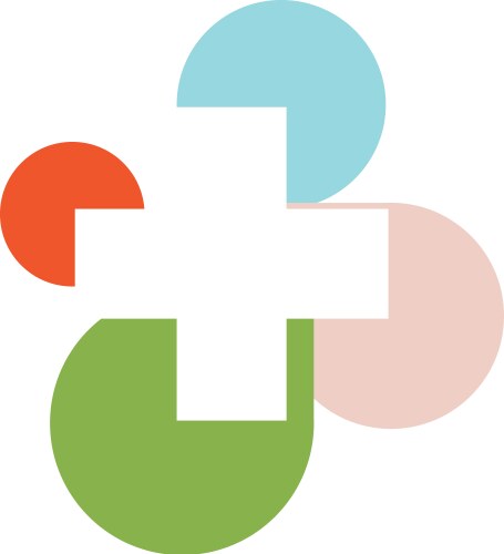 isolated abstract colorful cross round medical vector