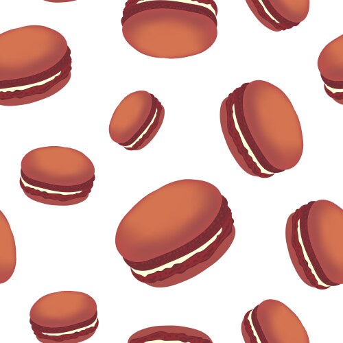 Seamless pattern with colorful macaroon cookies vector image