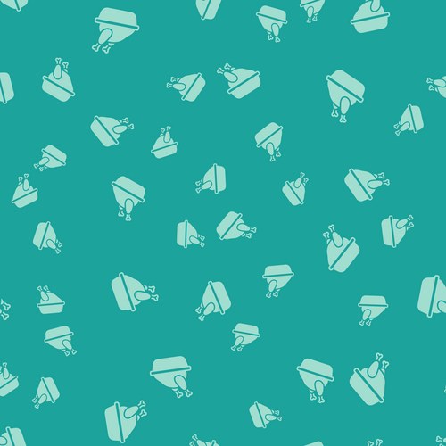 Green Roasted Turkey Icon Vector Image