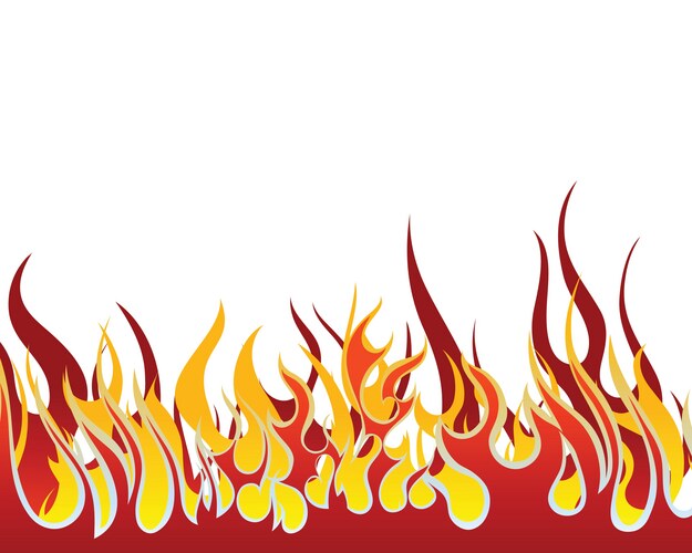 Burning fire flame on a white background Vector Image