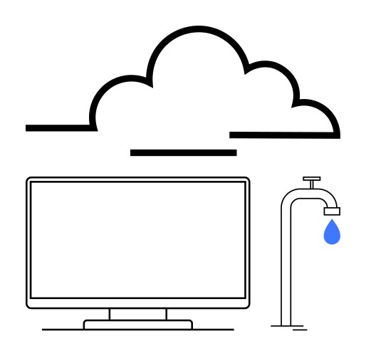 Cloud computing data flow from to computer vector image
