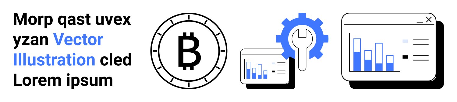 Digital currency and data analytics with bitcoin vector image