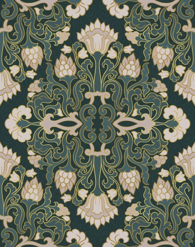 Gold pattern with birds Royalty Free Vector Image
