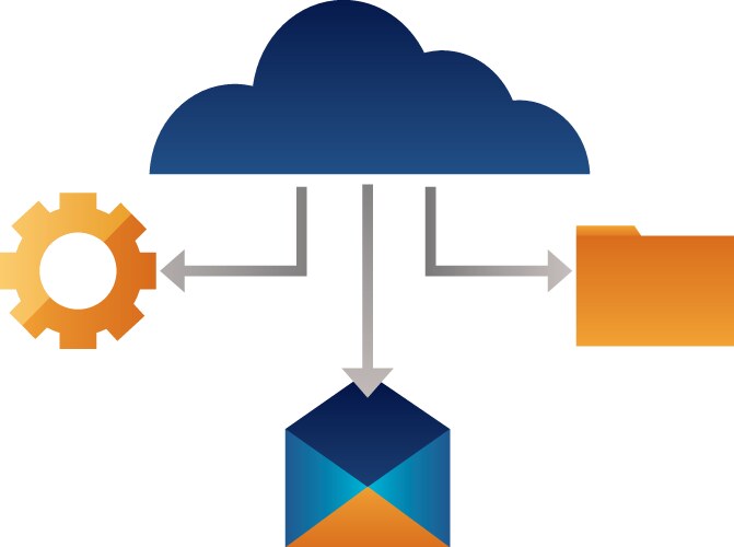 Cloud computing email file setting vector image
