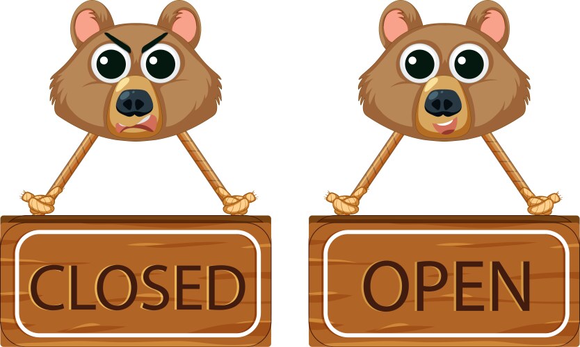 Opposite adjectives words with close and open Vector Image