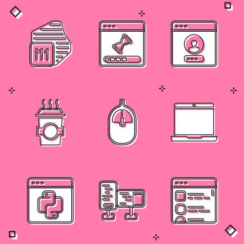 Set processor loading data window create account vector image