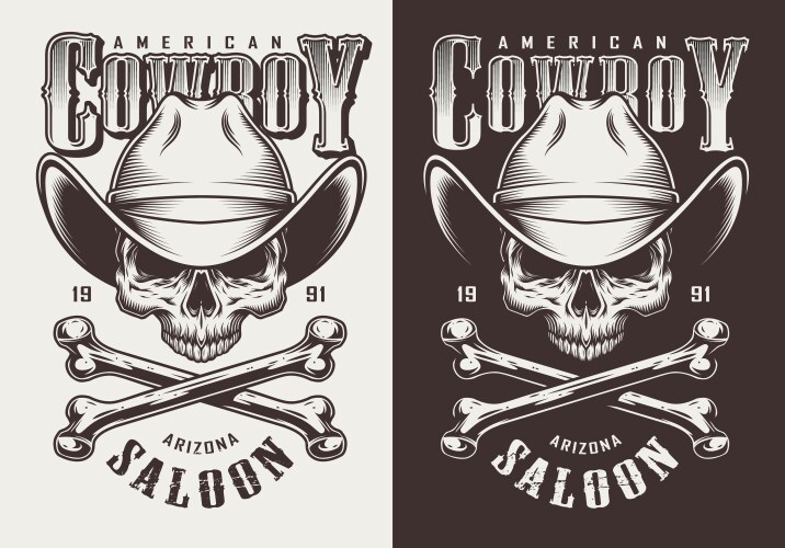 Western Cowboy Emblem Vector Image
