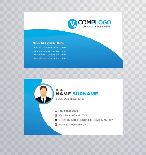 business card template design vector image