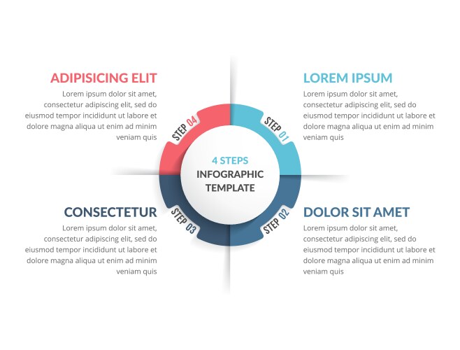 Modern infographic with 4 options circle template Vector Image
