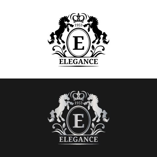 Elegant Unicorn Monogram Logo Vector Image