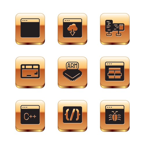 Set browser window software programming language vector image