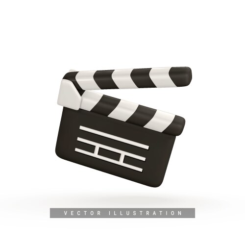 3d realistic clapperboard movie clapper board vector image