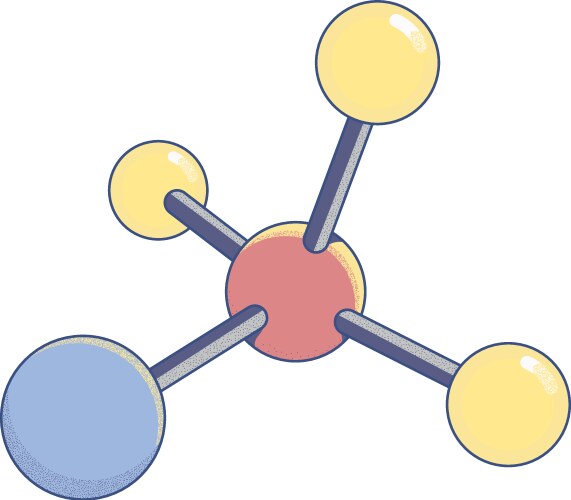 Abstract caffeine molecule model color – Royalty-Free Vector | VectorStock