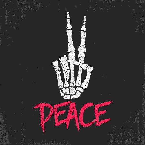 Skeleton Peace Sign Vector Image