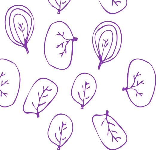 Sketchy leaf line art handdrawn seamless pattern vector image