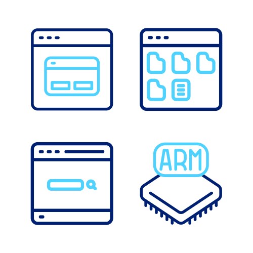 Set line processor search engine browser files vektorbild