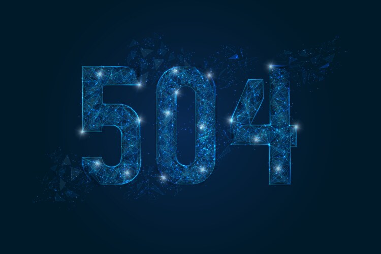 Abstract isolated blue image of http error 504 vector image