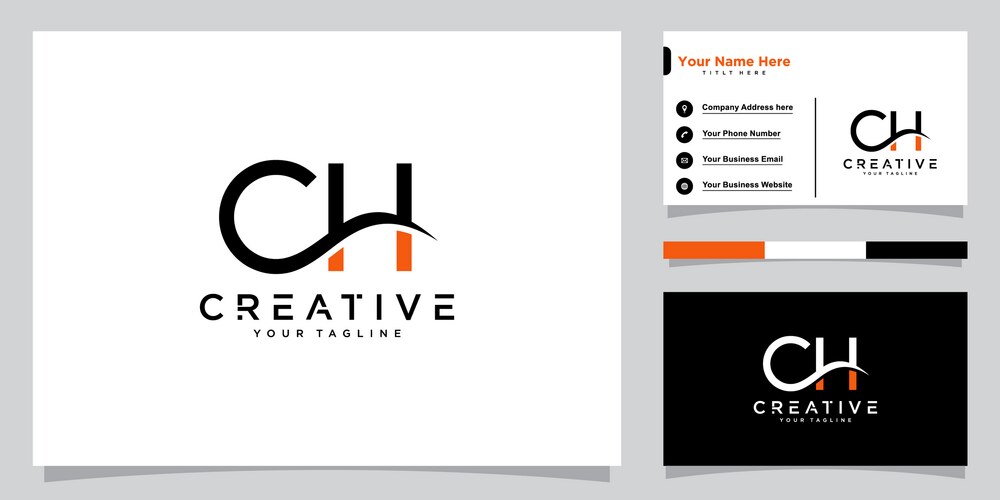 CH Initial Logo Template - Monogram Style Vector Image