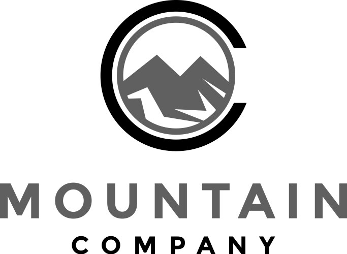 letter c mountain logo design vector image