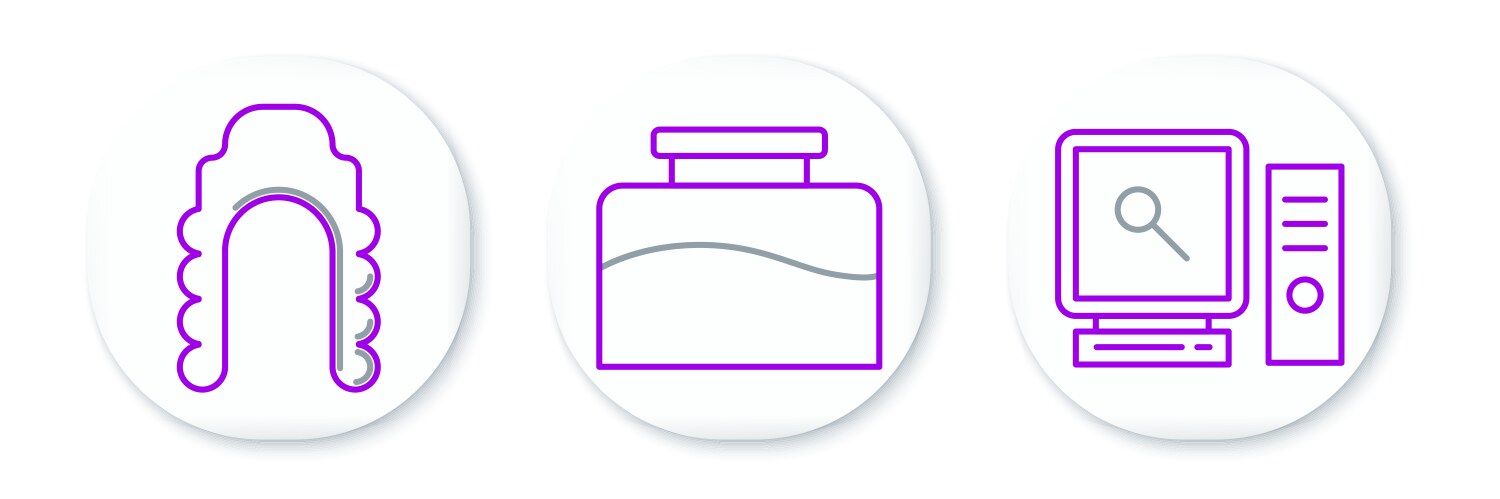 Set line search on computer screen judge wig vector image
