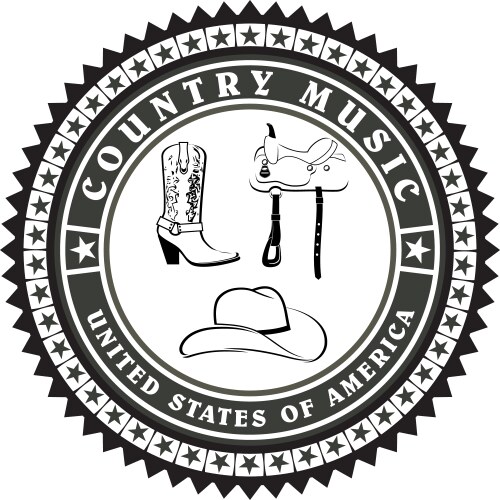 Vintage Country Music Label Vector Image
