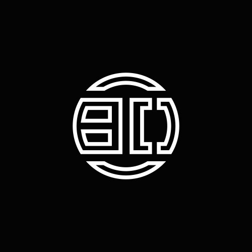 Ob logo monogram with negative space circle Vector Image