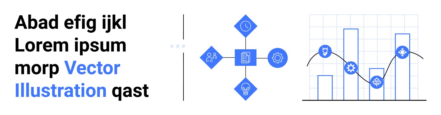 Data analytics flowchart with graph and icons vector image