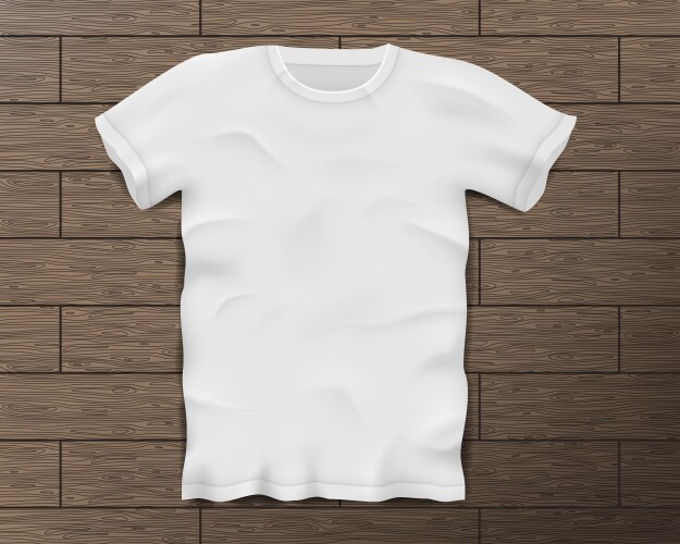 white realistic male t-shirt with short sleeves vector image vector image