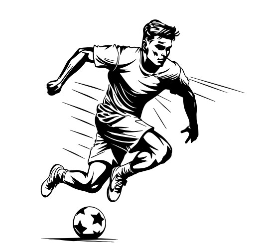 Football player sketch hand drawn Vector Image