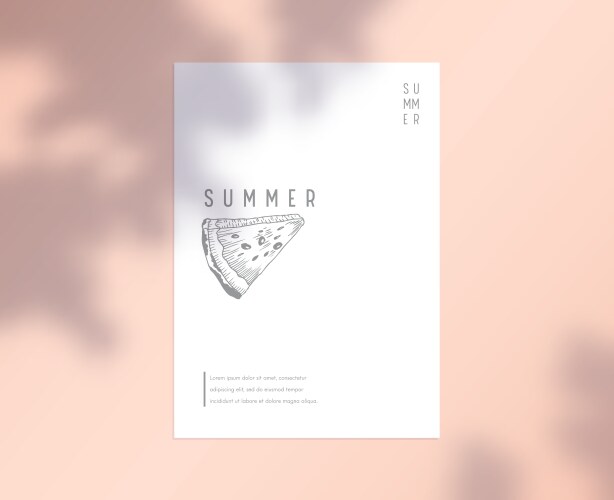 white paper stationary template with watermelon vector image