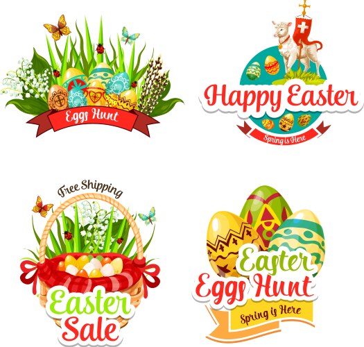 Easter Sale Stickers & Icons Vector Image