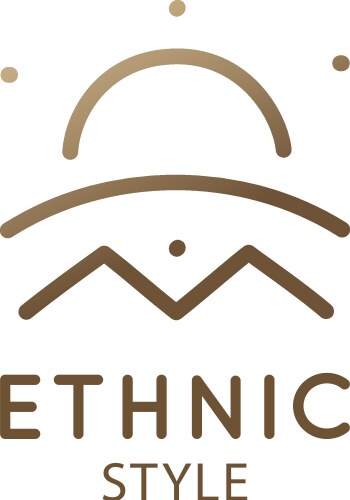 Geometric logo sea landscape with sun Vector Image