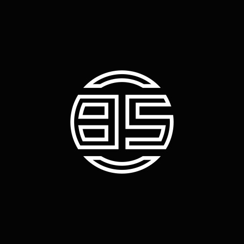 Bs logo monogram with negative space circle Vector Image