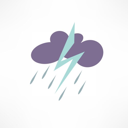 Isolated black thunderstorm elements design storm Vector Image