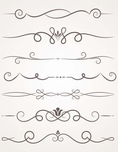 Calligraphic decorative elements Royalty Free Vector Image