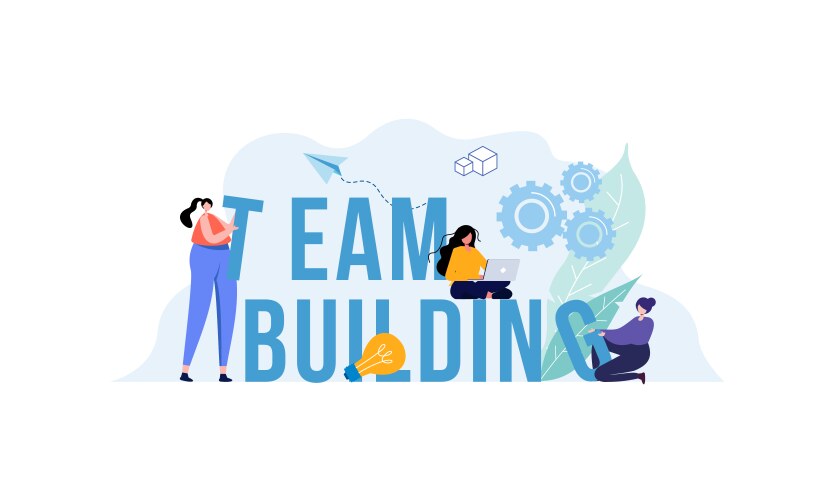 Team building teamwork management Royalty Free Vector Image