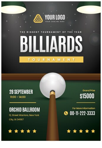Billiards Poster Vector Images (over 1,600)